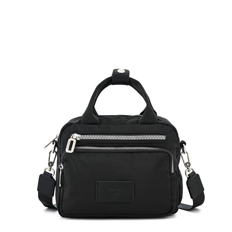 AMPHORA - Cartera bandolera mediana poxy Negro especial