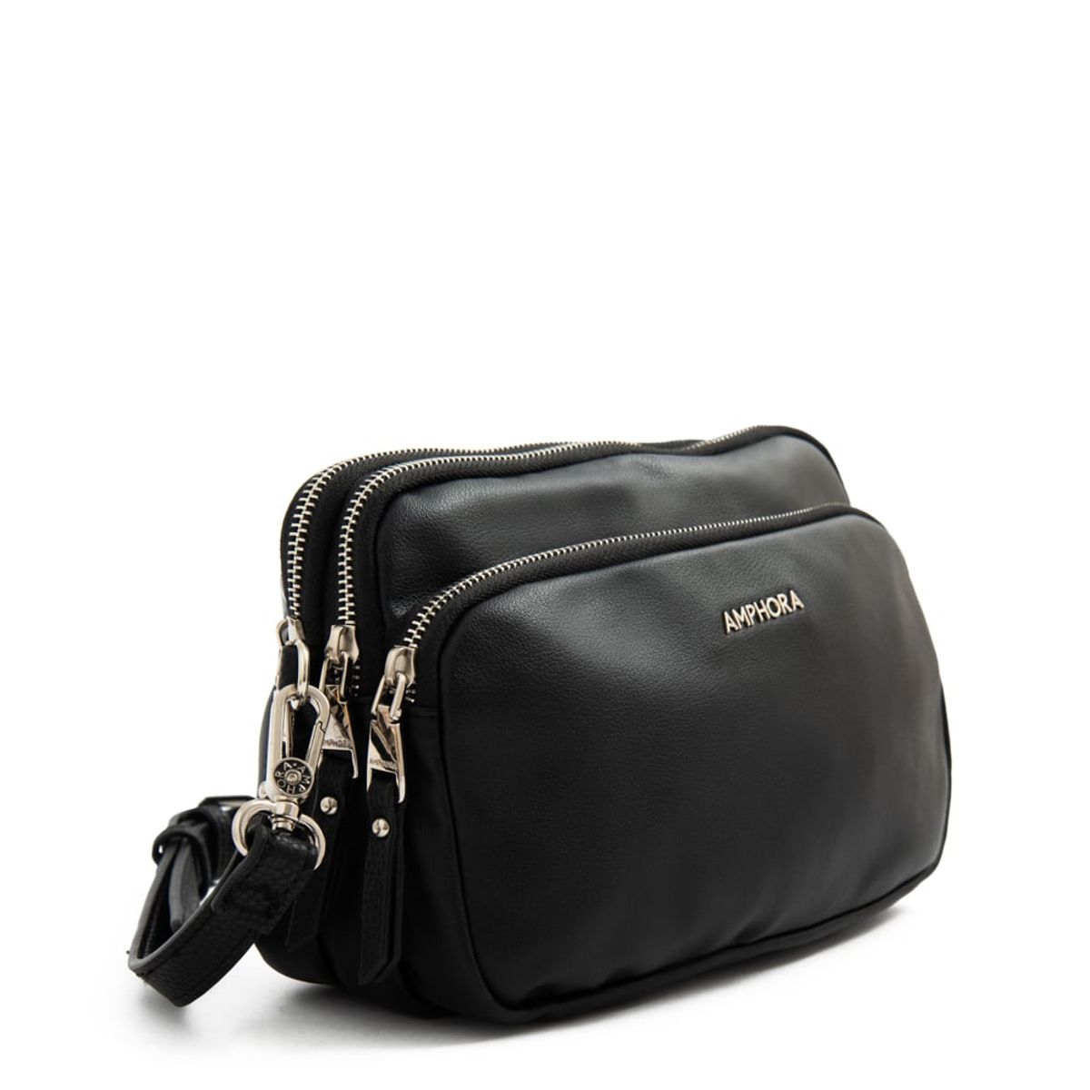 AMPHORA - Cartera bandolera mediana abrilita Negro especial