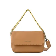 AMPHORA - Cartera bandolera con tapa pequeña brady camel