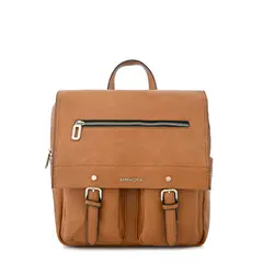 AMPHORA - Mochila con tapa mediana ivry café