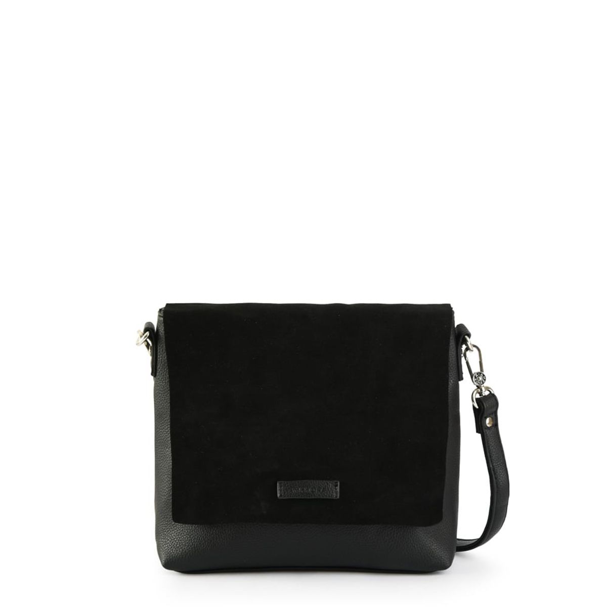 AMPHORA - Cartera bandolera con tapa ankara mediana negro