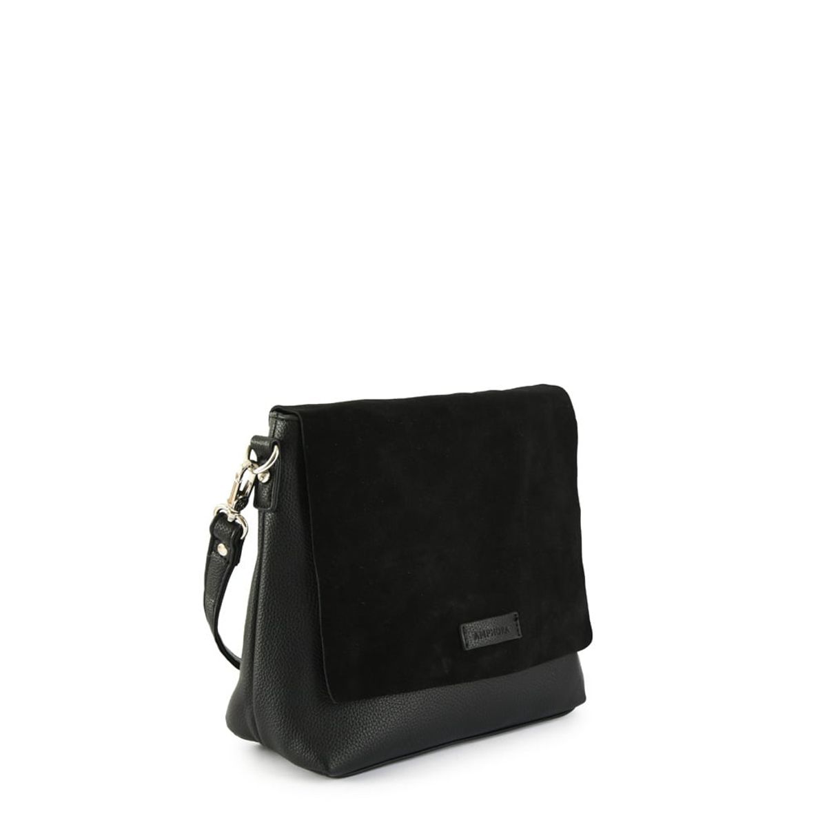 AMPHORA - Cartera bandolera con tapa ankara mediana negro