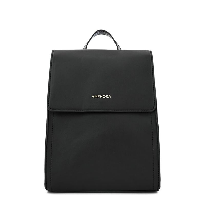 AMPHORA - Mochila con tapa mediana nila Negro especial