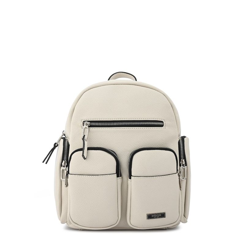 AMPHORA - Mochila grande cler blanco crudo