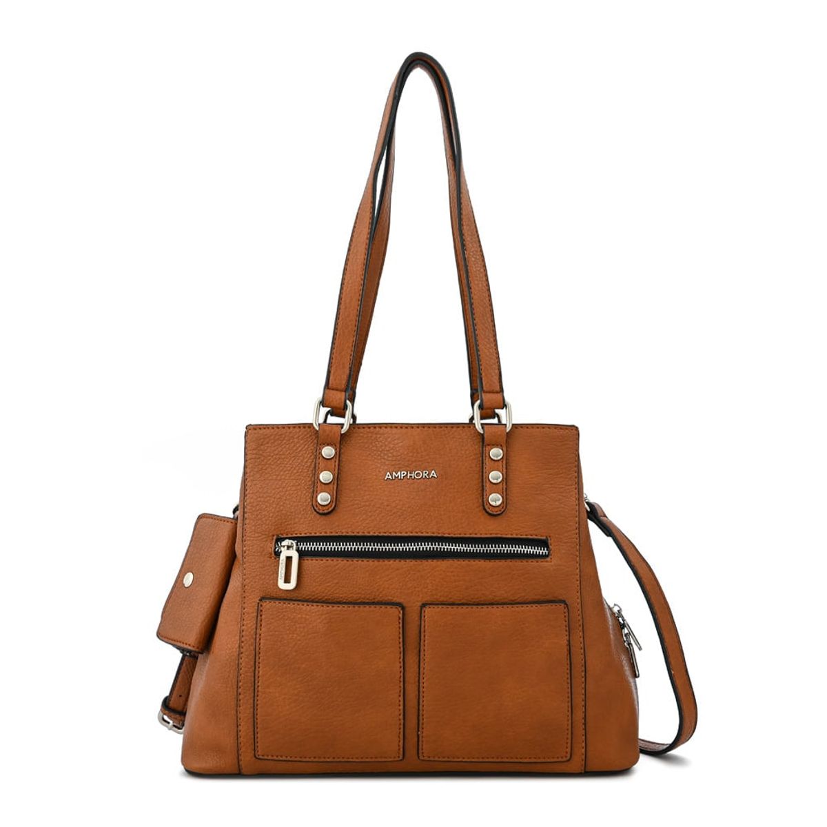 AMPHORA - Cartera tote tres divisiones grande silvia café