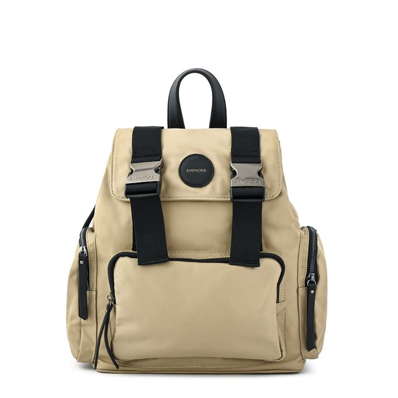 AMPHORA - Mochila grande ferni beige