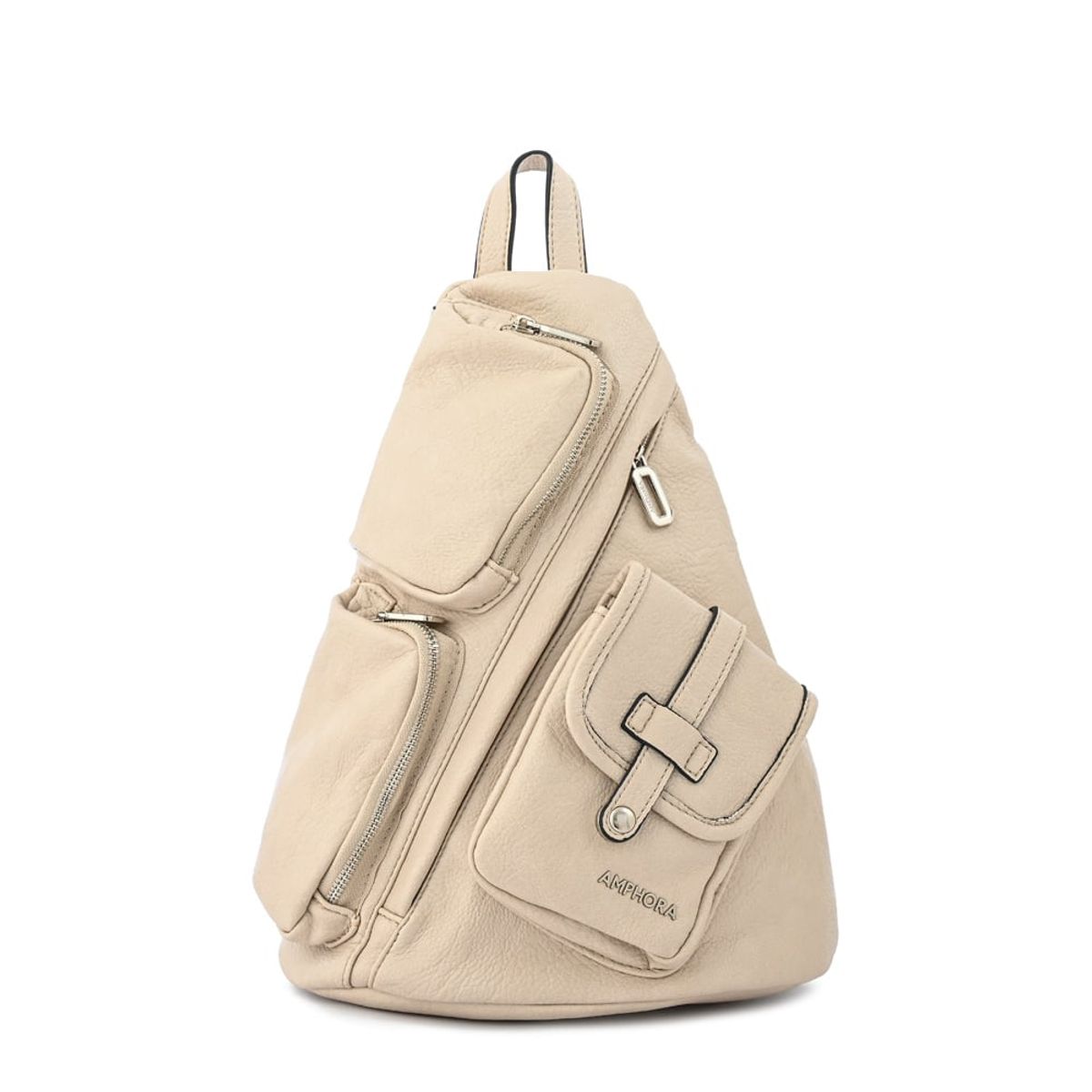 AMPHORA - Mochila lazare grande blanco crudo