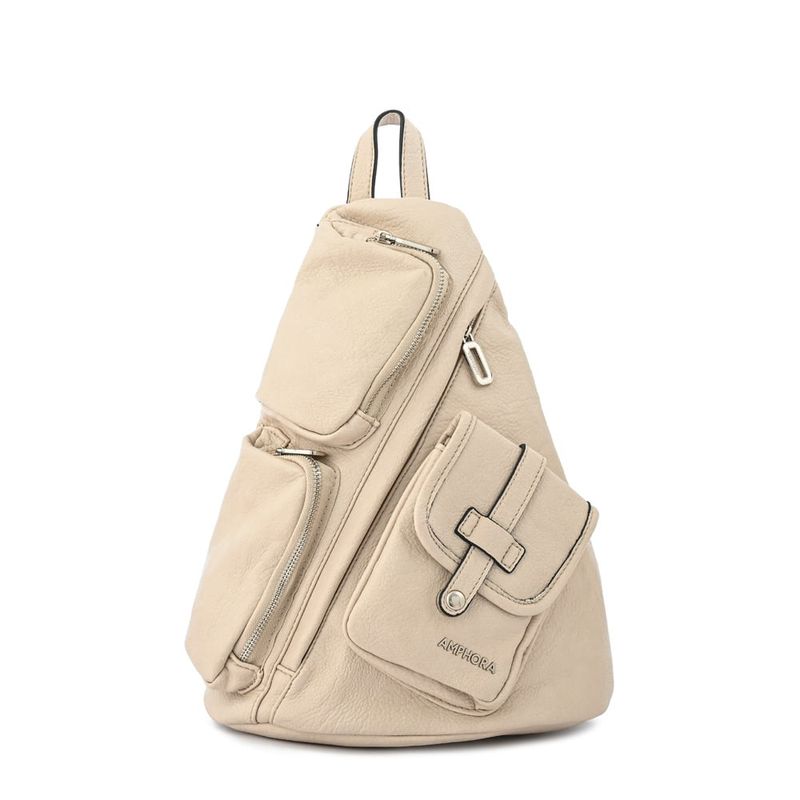 AMPHORA - Mochila grande lazare blanco crudo