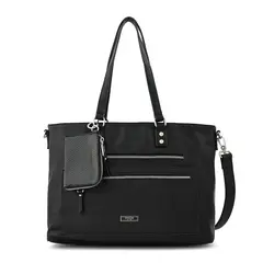 AMPHORA - Cartera dos asas porta notebook grande gallet negro