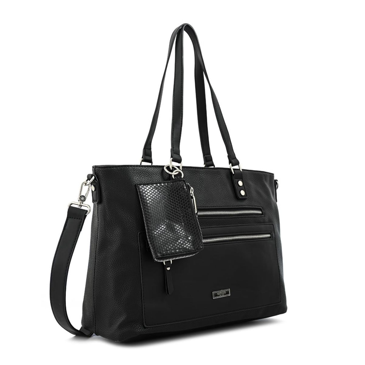 AMPHORA - Cartera dos asas porta notebook grande gallet negro