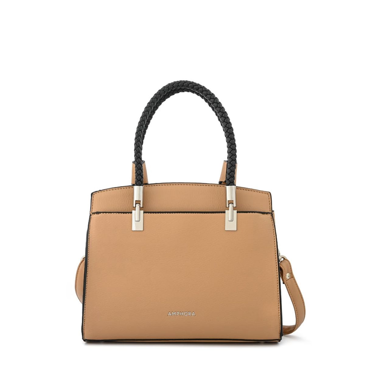 AMPHORA - Cartera tote tres divisiones rosine mediana beige