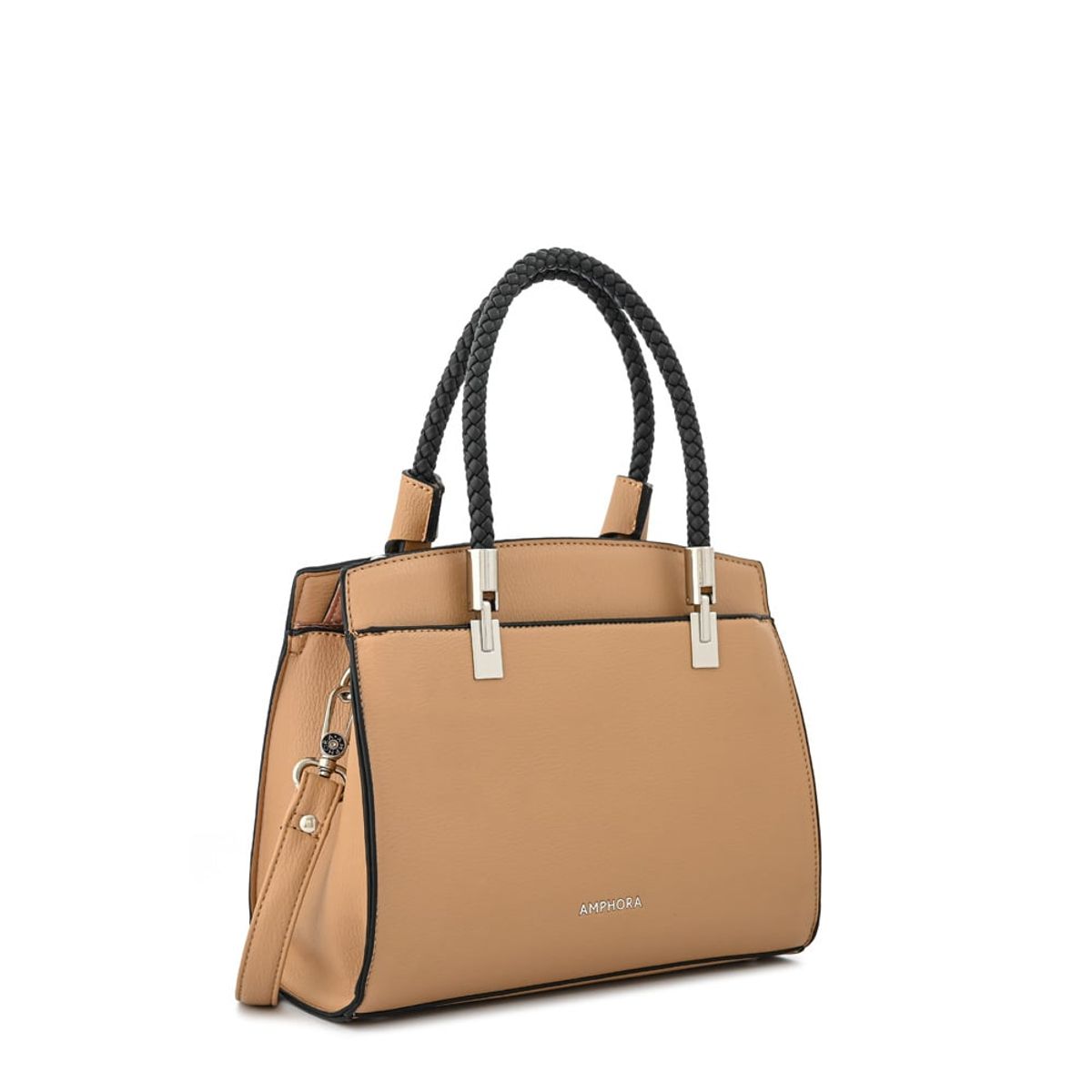 AMPHORA - Cartera tote tres divisiones rosine mediana beige