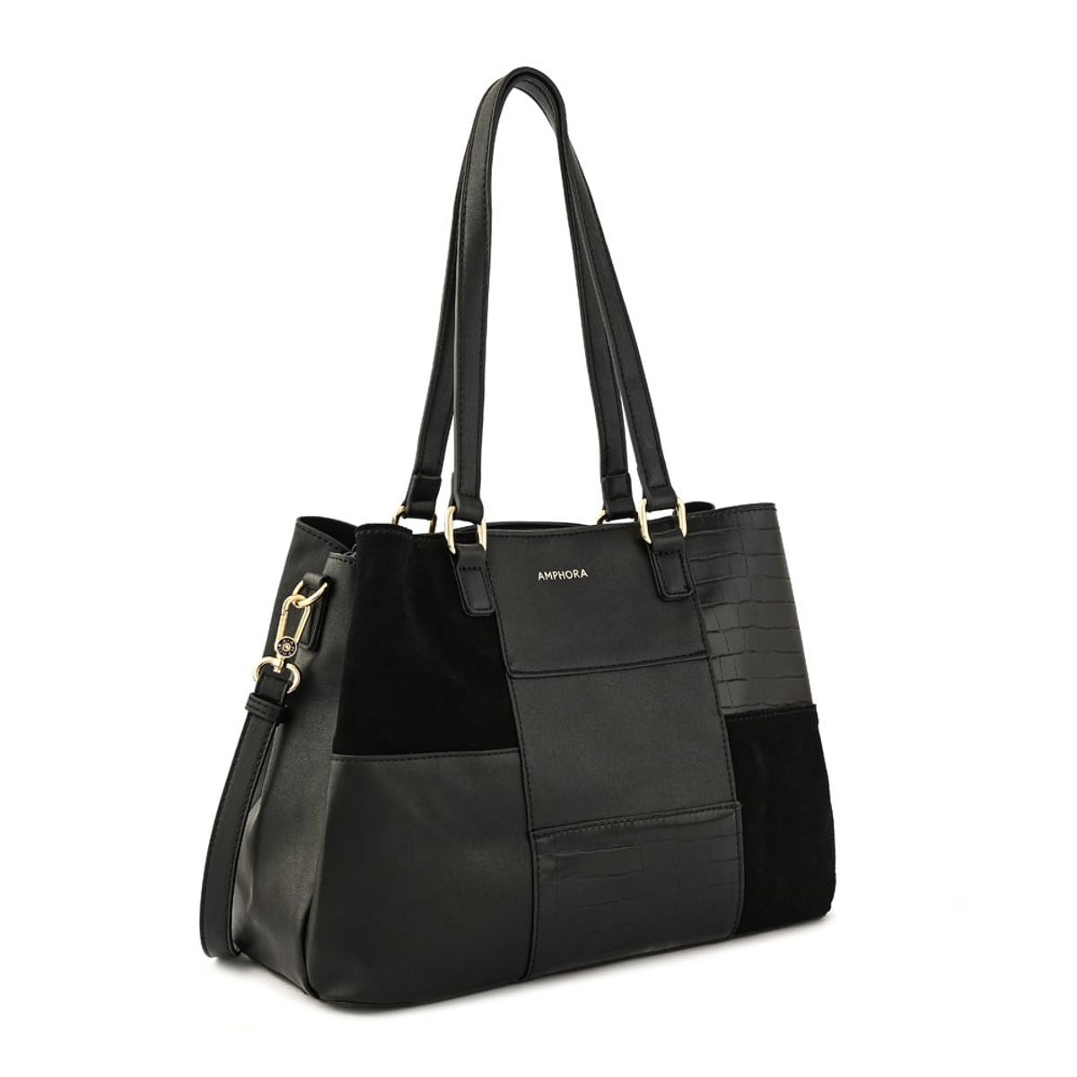 AMPHORA - Cartera tote tres divisiones daranita grande negro especial