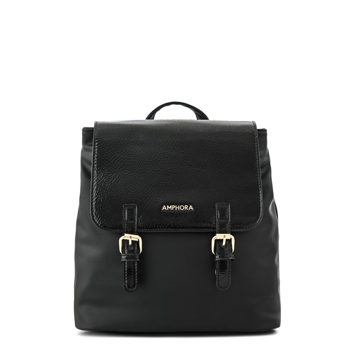 AMPHORA - Mochila con tapa aimar mediana negro especial