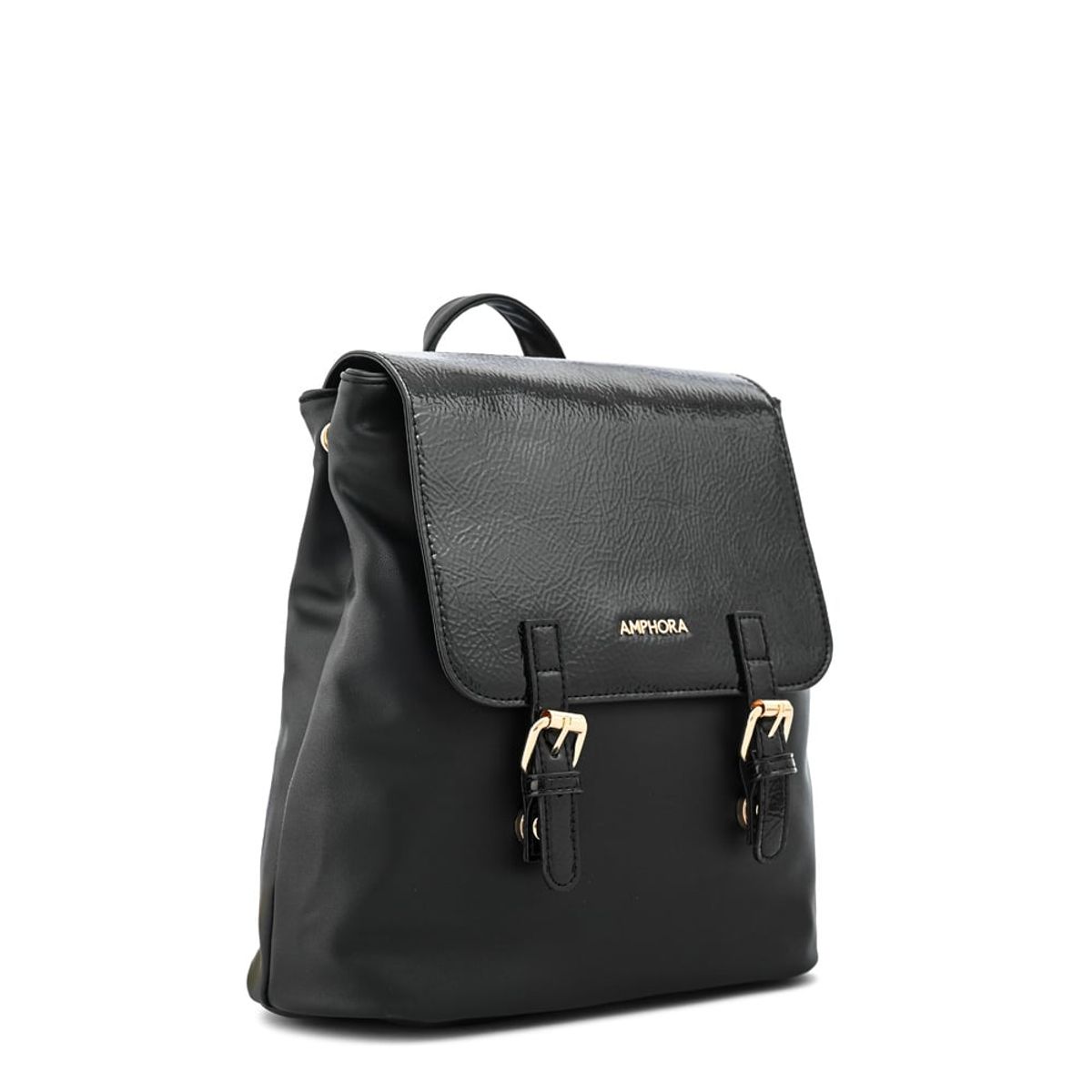 AMPHORA - Mochila con tapa aimar mediana negro especial