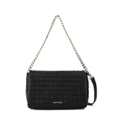 AMPHORA - Cartera bandolera con tapa bercy mediana negro