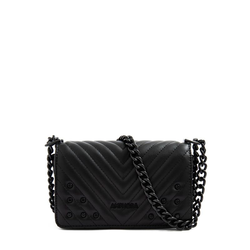 AMPHORA - Cartera bandolera con tapa pequeña muller Negro especial