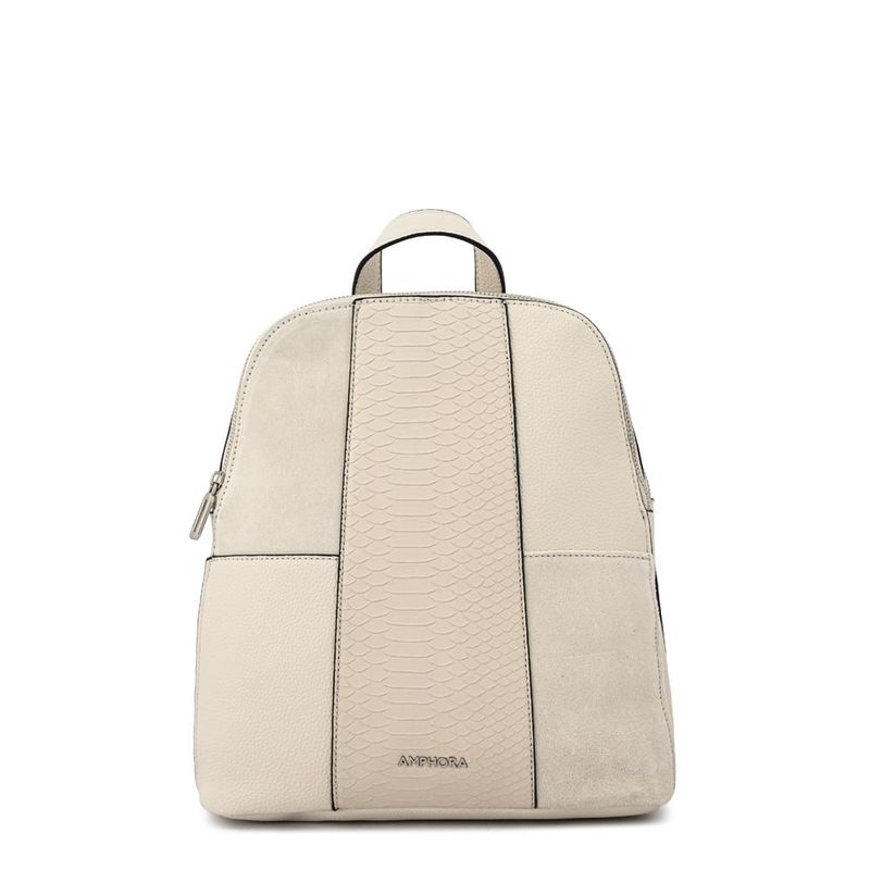 AMPHORA - Mochila grande jesse blanco crudo