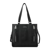 Cartera tote tres divisiones bluma mediana negro especial