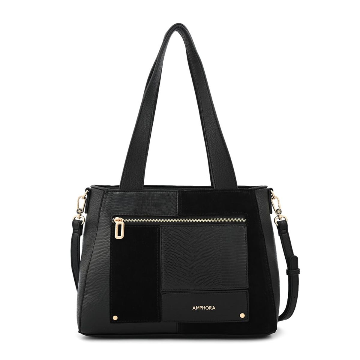 AMPHORA - Cartera tote jane grande negro especial