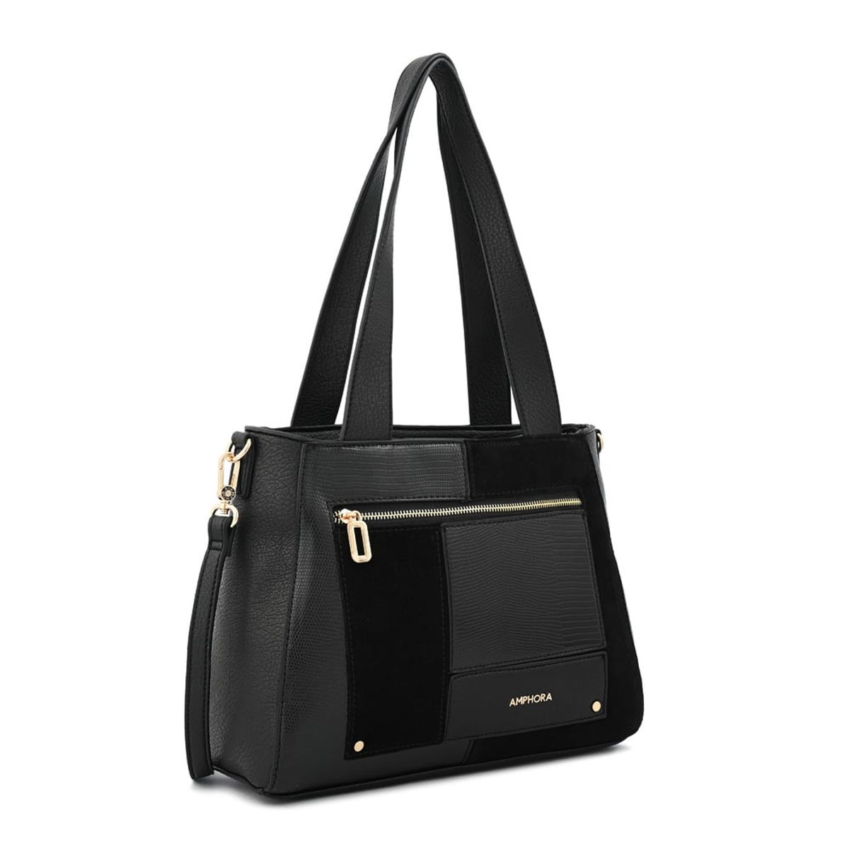 AMPHORA - Cartera tote jane grande negro especial