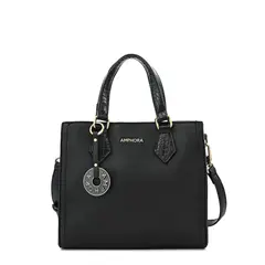 AMPHORA - Cartera dos asas tres divisiones mediana nila negro