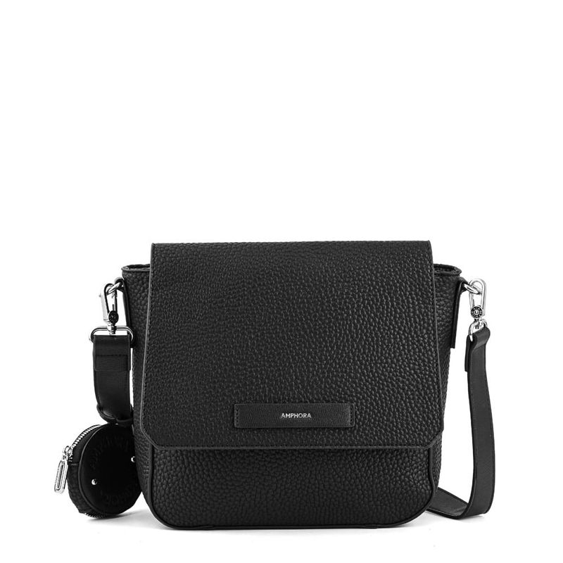 AMPHORA - Cartera bandolera mediana cameleon negro