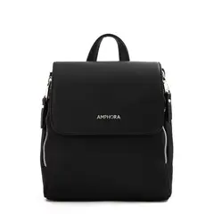 AMPHORA - Mochila con tapa neferet mediana negro especial