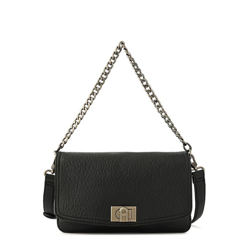 AMPHORA - Cartera bandolera con tapa mediana anto Negro especial