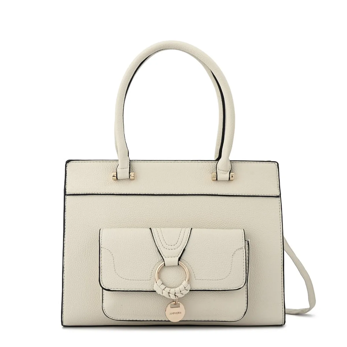 AMPHORA - Cartera tote marla grande blanco crudo