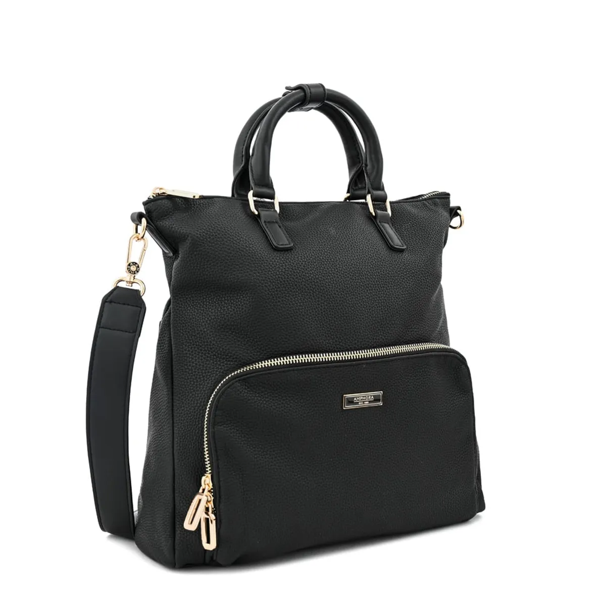 AMPHORA - Mochila con compartimientos lauri mediana negro especial