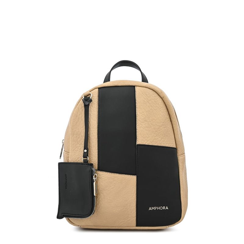 AMPHORA - Mochila mediana lyra beige