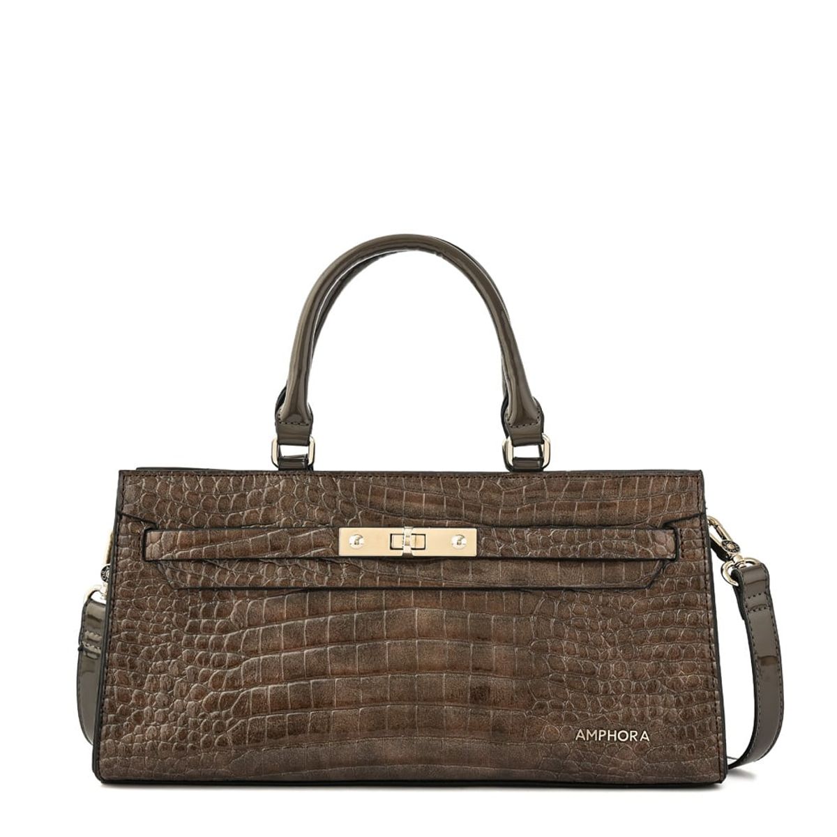 AMPHORA - Cartera tote julia mediana taupe oscuro