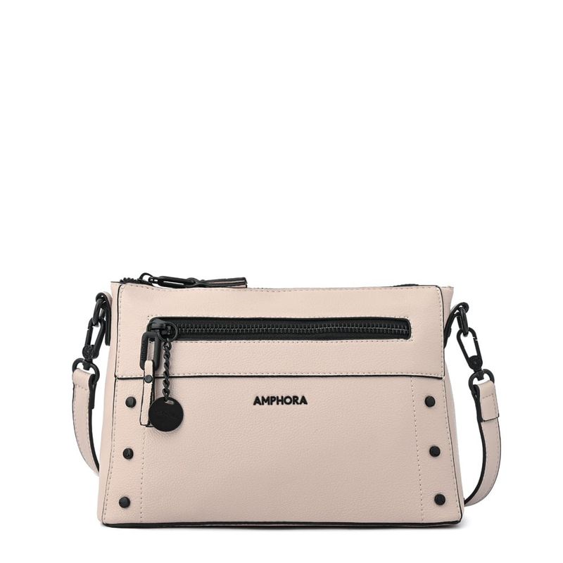 AMPHORA - Cartera bandolera grande jazmin blanco crudo