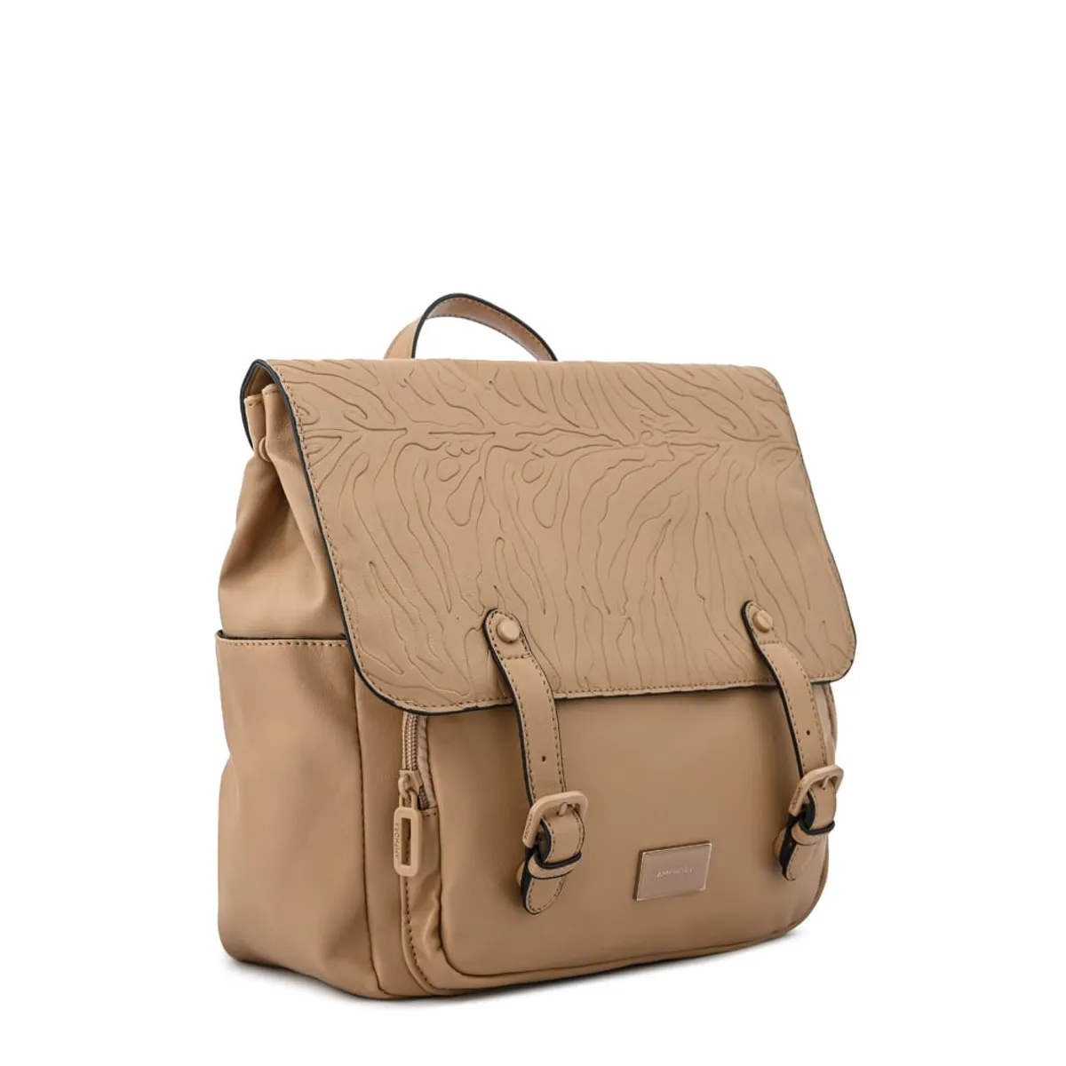AMPHORA - Mochila con tapa samira mediana beige oscuro