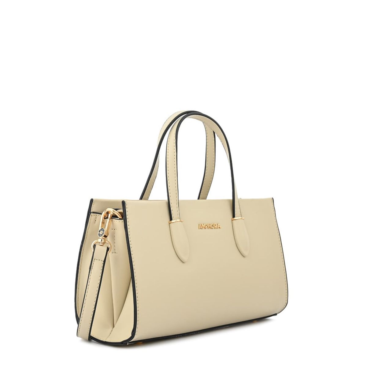 AMPHORA - Cartera tote sarai mediana beige