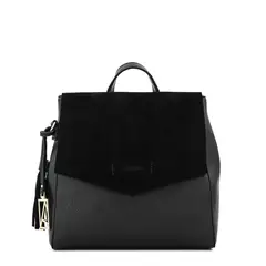 AMPHORA - Mochila con tapa mediana siena negro