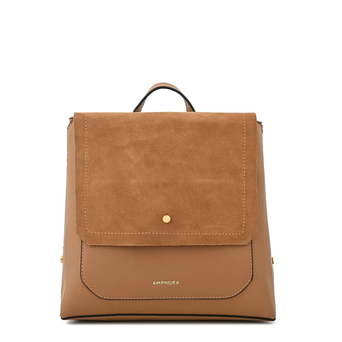 AMPHORA - Mochila con tapa becca mediana café medio