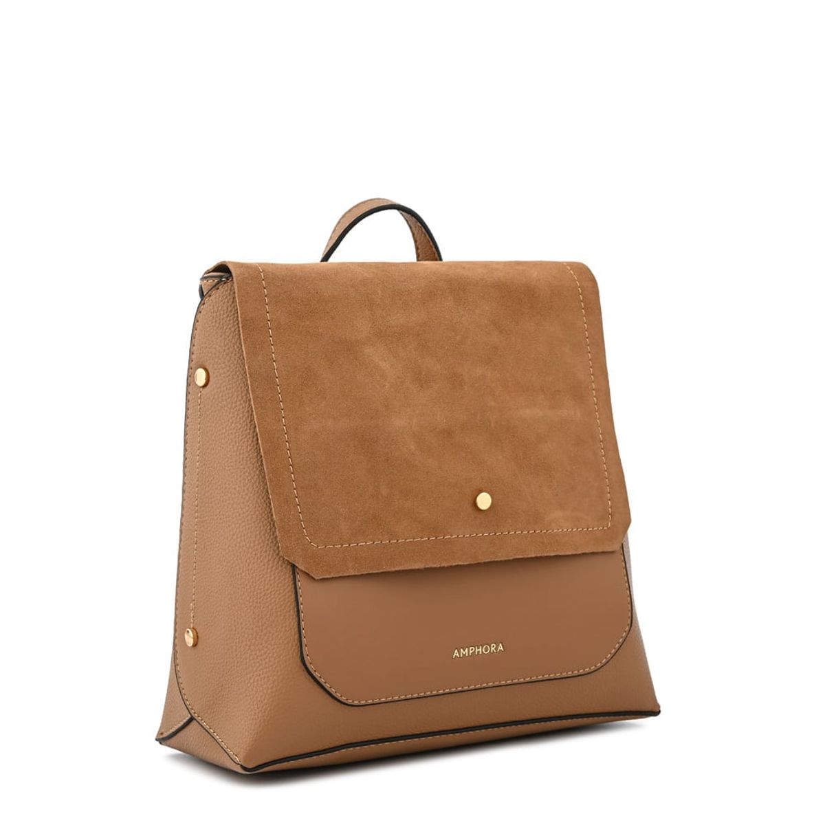 AMPHORA - Mochila con tapa becca mediana café medio