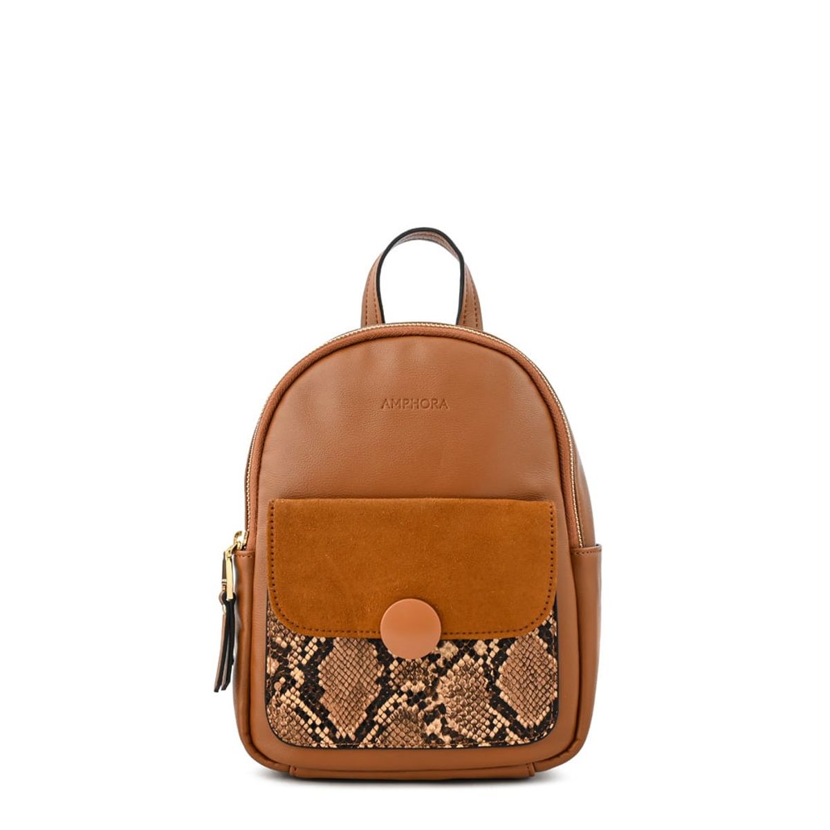 AMPHORA - Mochila dominique mediana camel