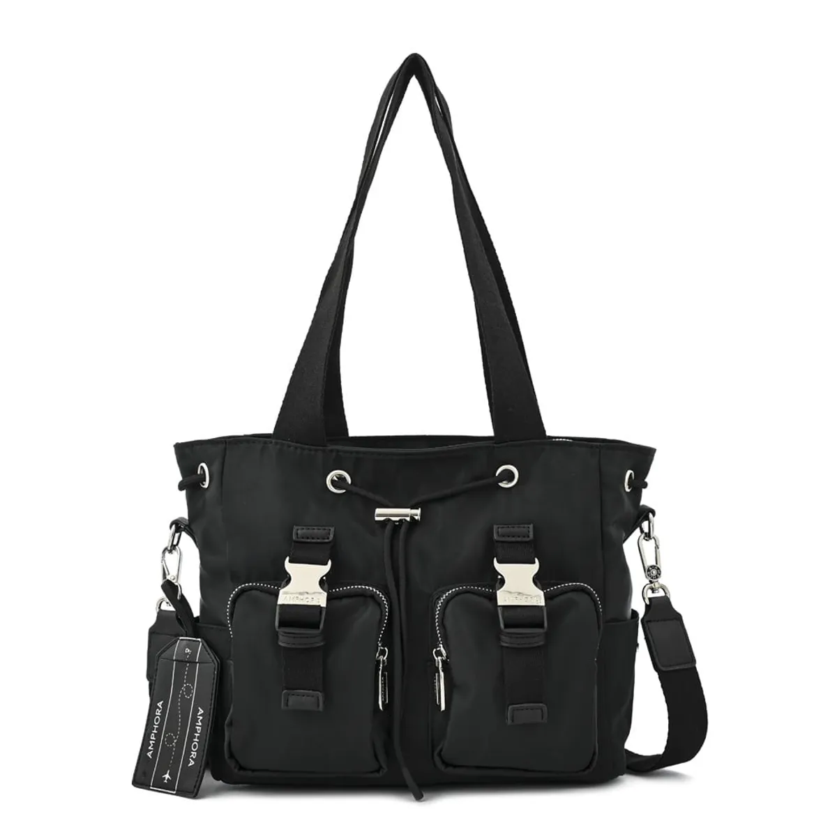 AMPHORA - Cartera tote bindi mediana negro