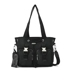 AMPHORA - Cartera tote bindi mediana negro