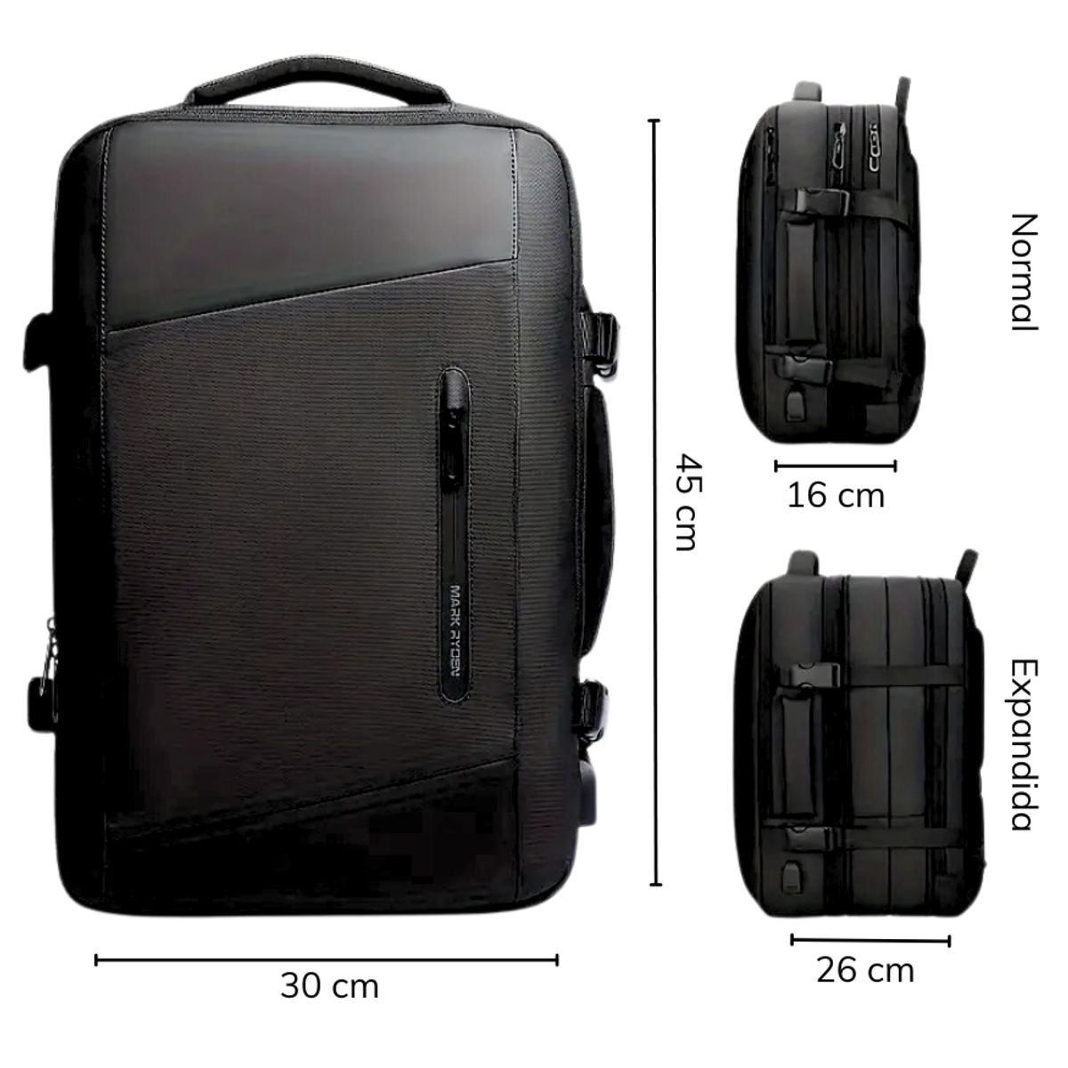 GENERICO - Mochila Carry On Impermeable Capucha Expansible 35 Lts