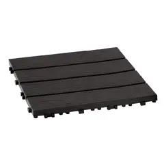 QRUBBER - Piso Jardín Armable Tipo Deck 9 Unid Café Oscuro MQ