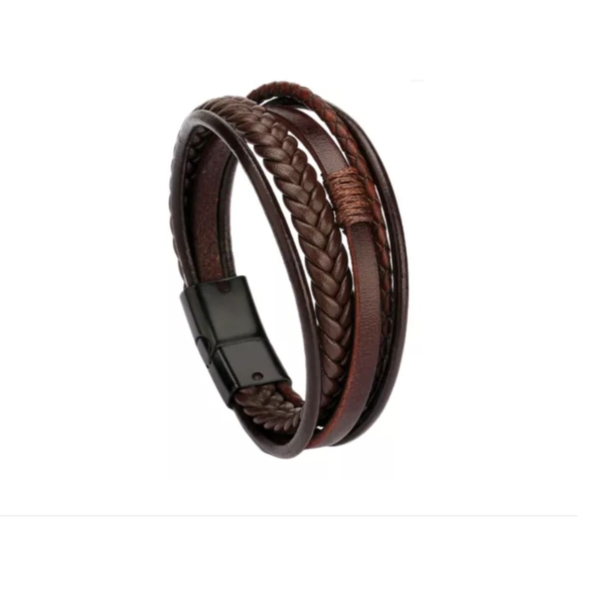 GENERICO - Pulsera Tejida De Cuero Pu Trenzado Para Hombre