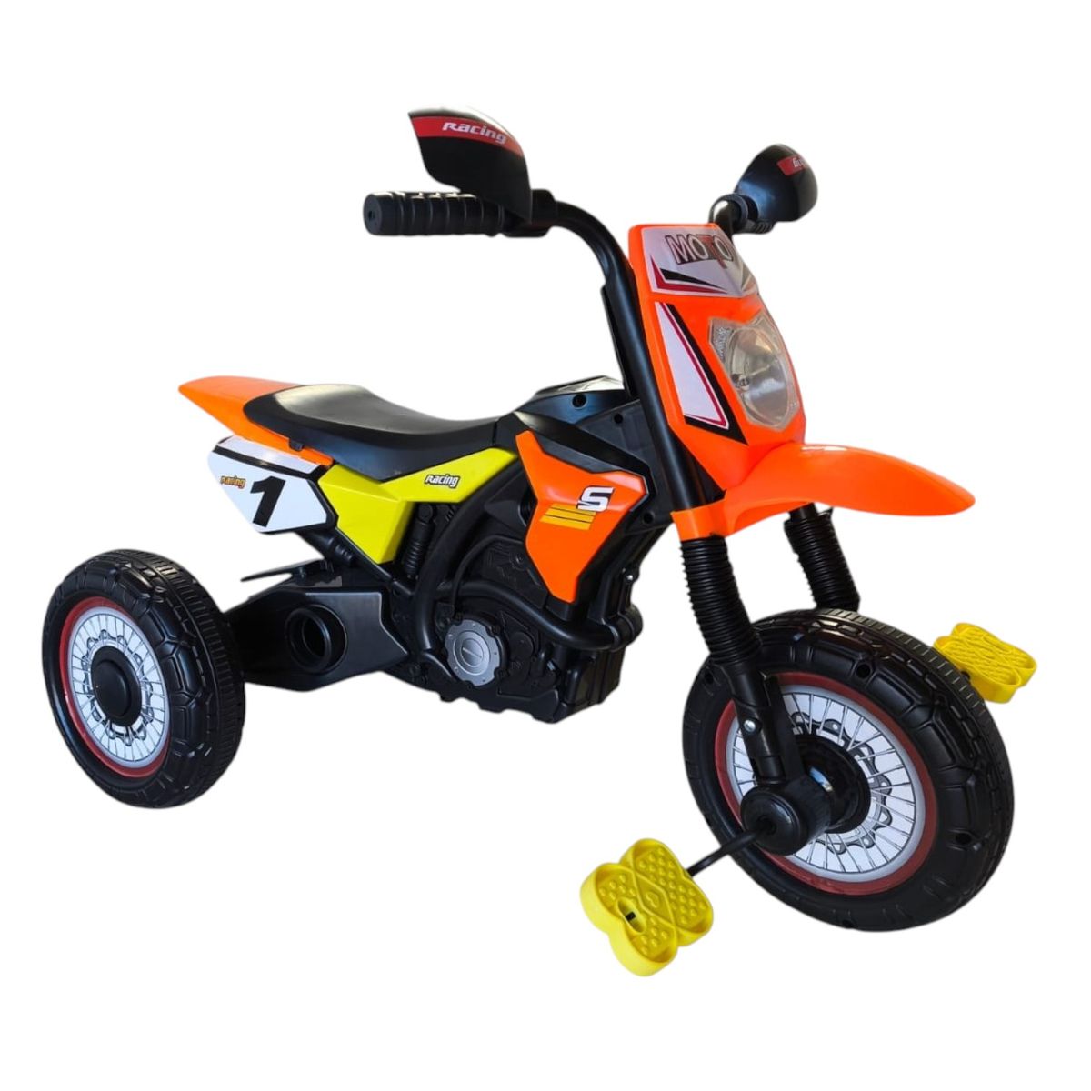 GENERICO - Triciclo Infantil Tipo Moto 3 Ruedas Naranjo