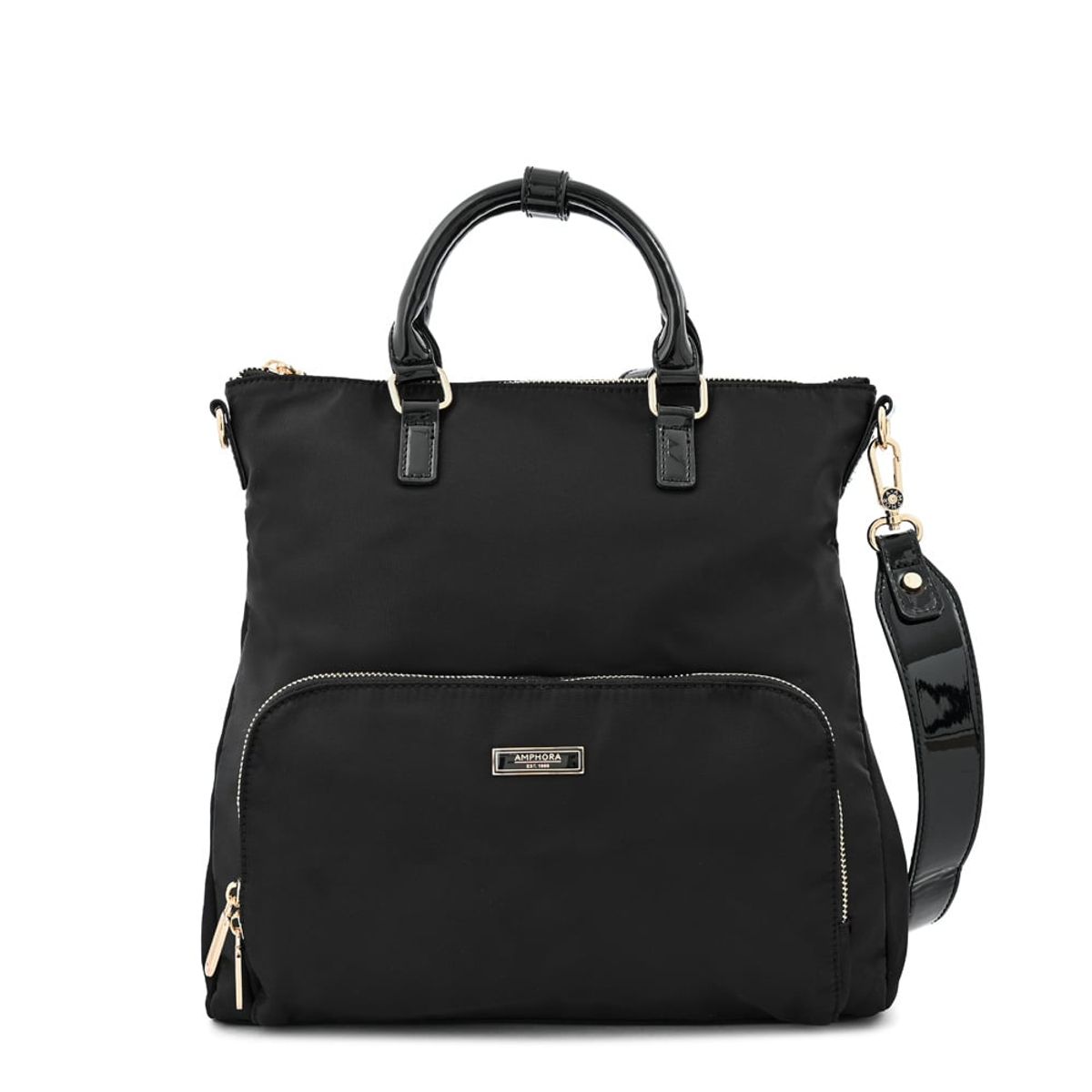 AMPHORA - Mochila con compartimientos lauri mediana negro
