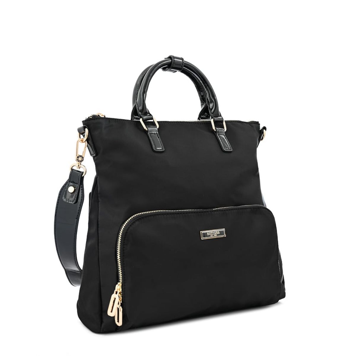 AMPHORA - Mochila con compartimientos lauri mediana negro