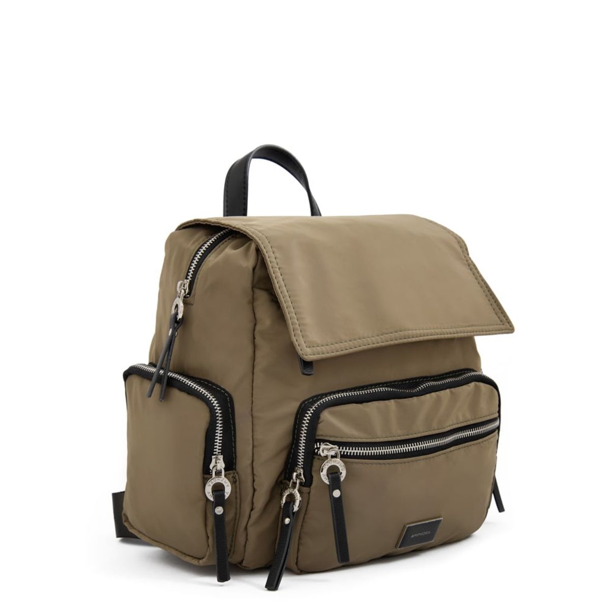 AMPHORA - Mochila con tapa harmonie mediana verde oliva