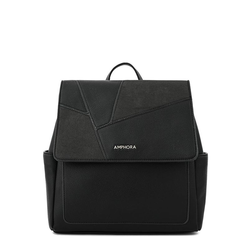 AMPHORA - Mochila con tapa mediana amira negro